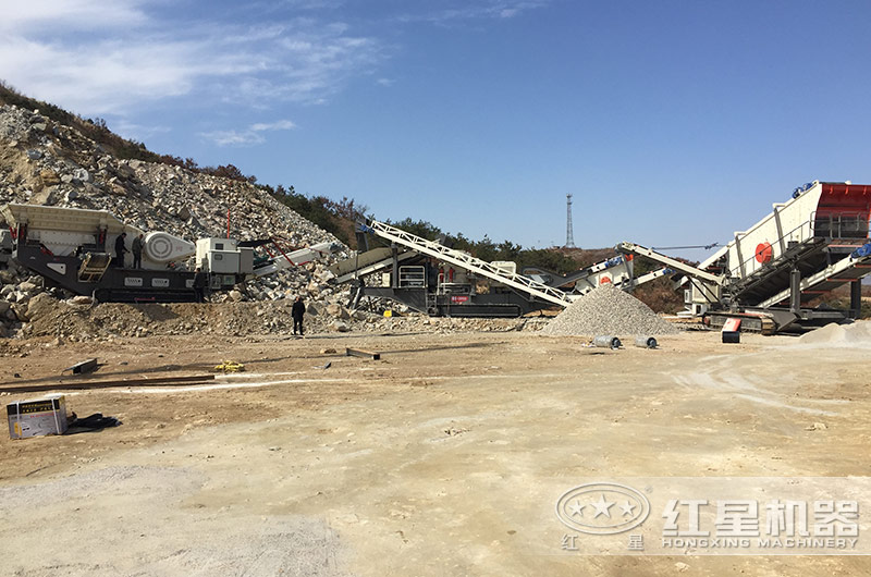 安徽廢磚塊移動破碎制砂生產中
